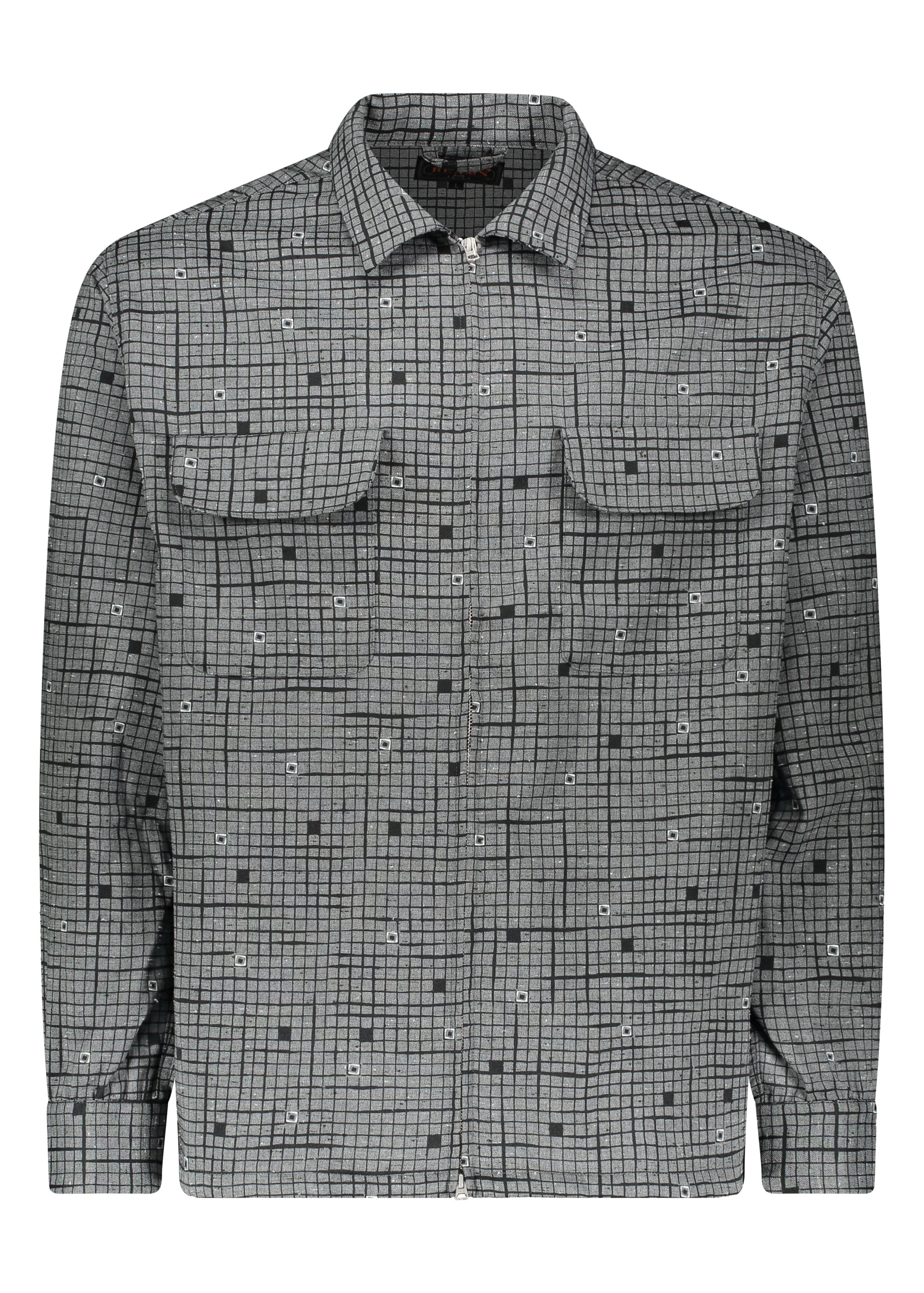 3510139 Grey Stripe Folded Sleeve Jacket