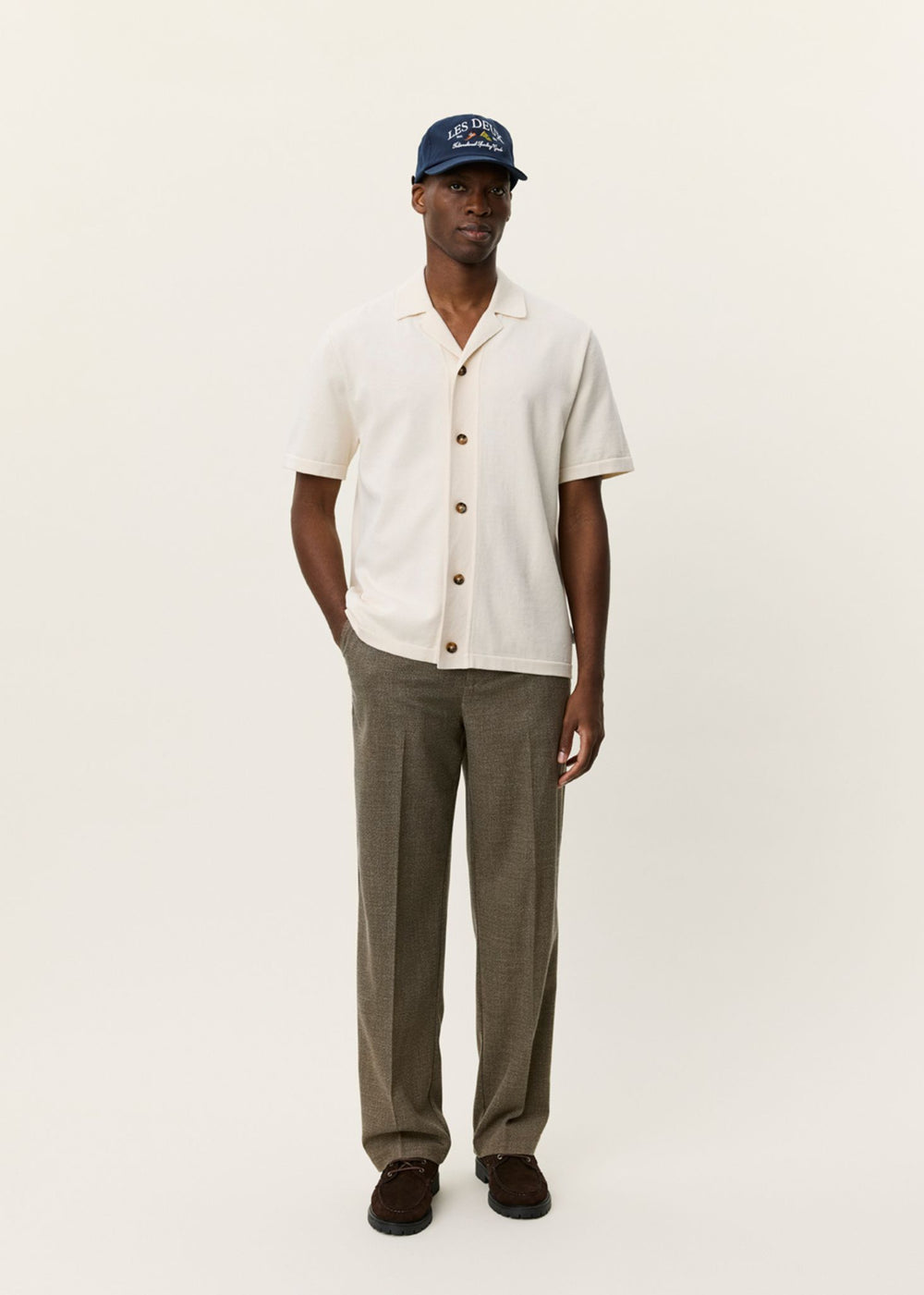 Les Deux Emmett Globe Knitted Ss Shirt