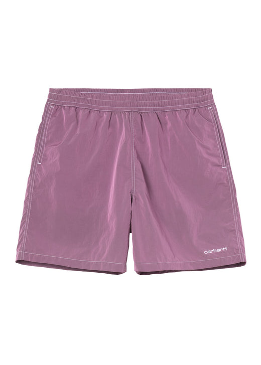 Carhartt WIP Canby Swim Trunks in Gentle Purple — lightweight water-repellent nylon with contrast stitching
