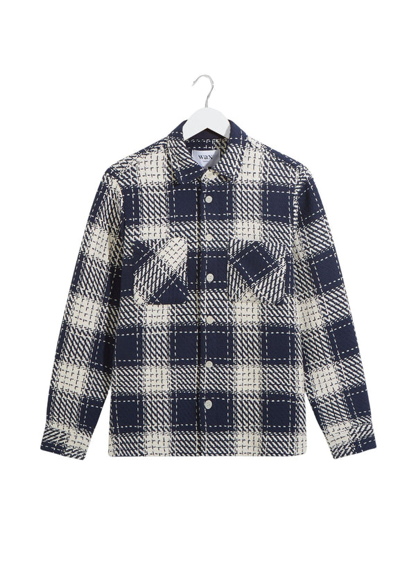 Wax London Whiting Overshirt Marine Beatnik V3 - Navy