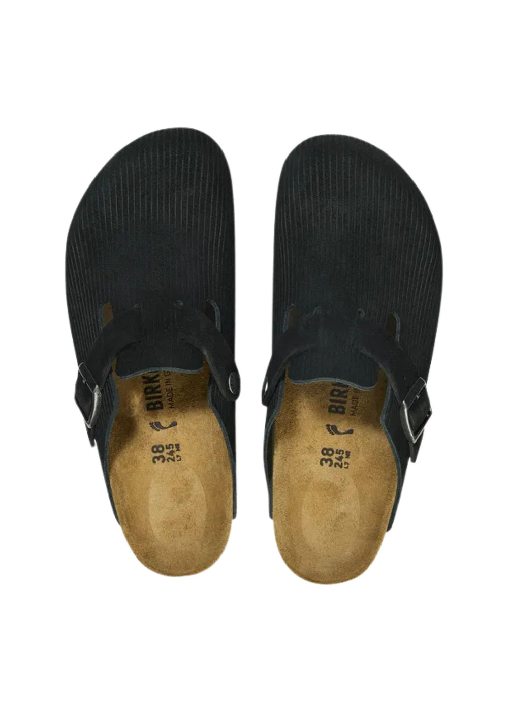 Birkenstock Boston Clog Suede Leather - Corduroy Black