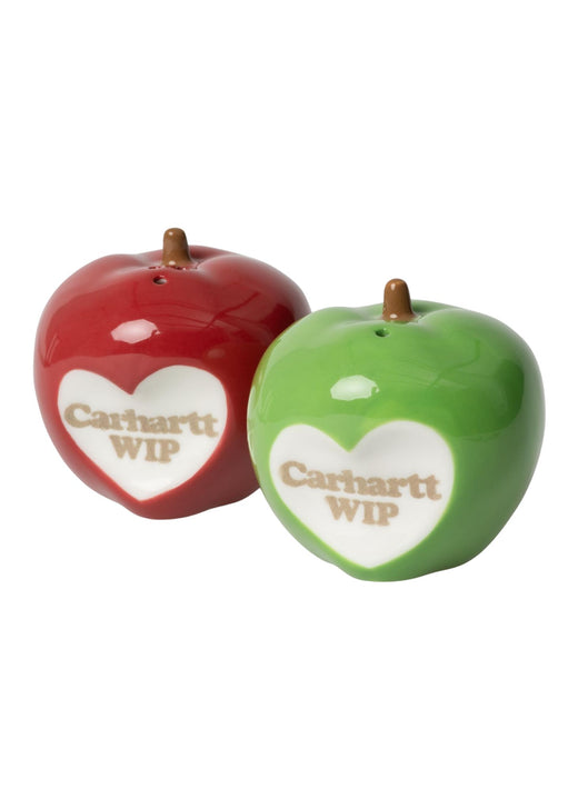 Carhartt WIP Spoiled Salt and Pepper Shakers - red and green ceramic apple shaped set