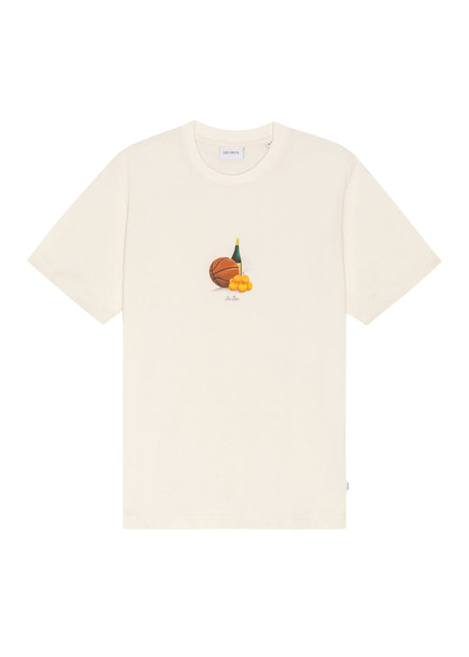 Les Deux Lemons T-shirt in Eggnog White - front flat lay