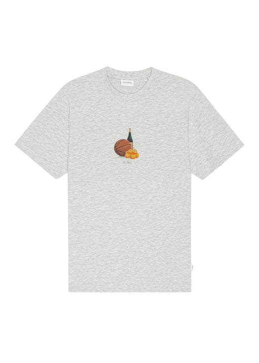 Les Deux Lemons T-shirt in Snow Melange - front flat lay