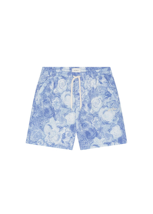 Les Deux Bouquet AOP Swim Shorts in Blue Multicolour - front flat lay