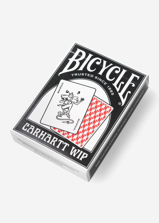 Carhartt WIP x Bicycle Playing Cards - front of box showing co-branded Bicycle rider back design