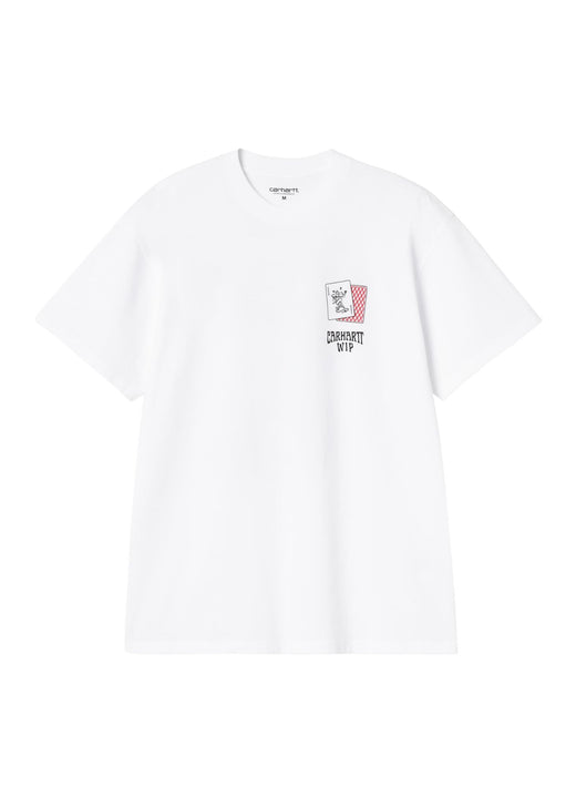 Carhartt WIP Playing Cards T-Shirt, white organic cotton, printed graphic front view