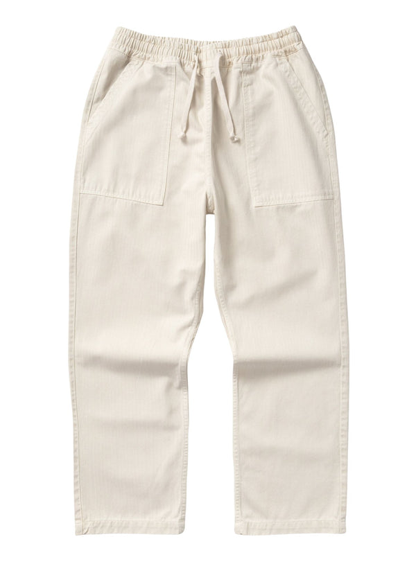 Service Works Pigment HBT chef pants in bone, full front view