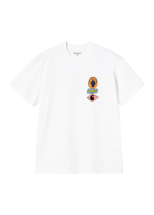 Carhartt WIP Stacked Grapes T-Shirt in White - front view showing graphic print