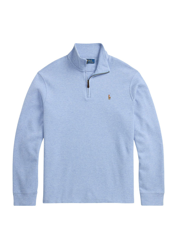 Ralph Lauren Estate Rib Quarter Zip Pullover - Isle Heather