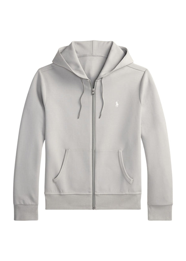 Ralph Lauren Double knit Full Zip Hoodie - Soft Grey