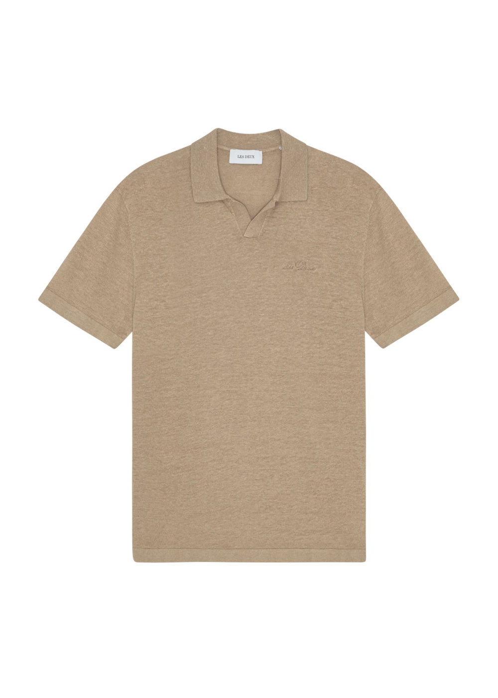 Les Deux Emmanuel Knit Polo - Dark Sand