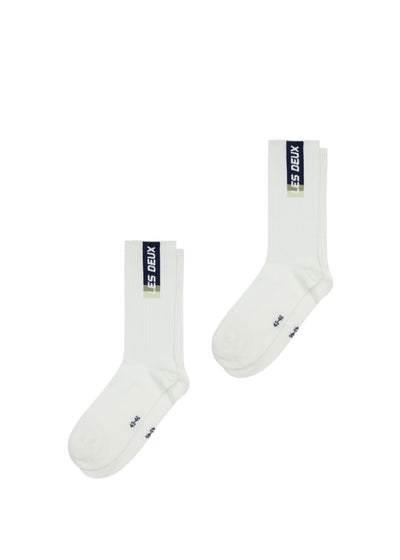 Les Deux Sport Logo Socks 2-Pack – White