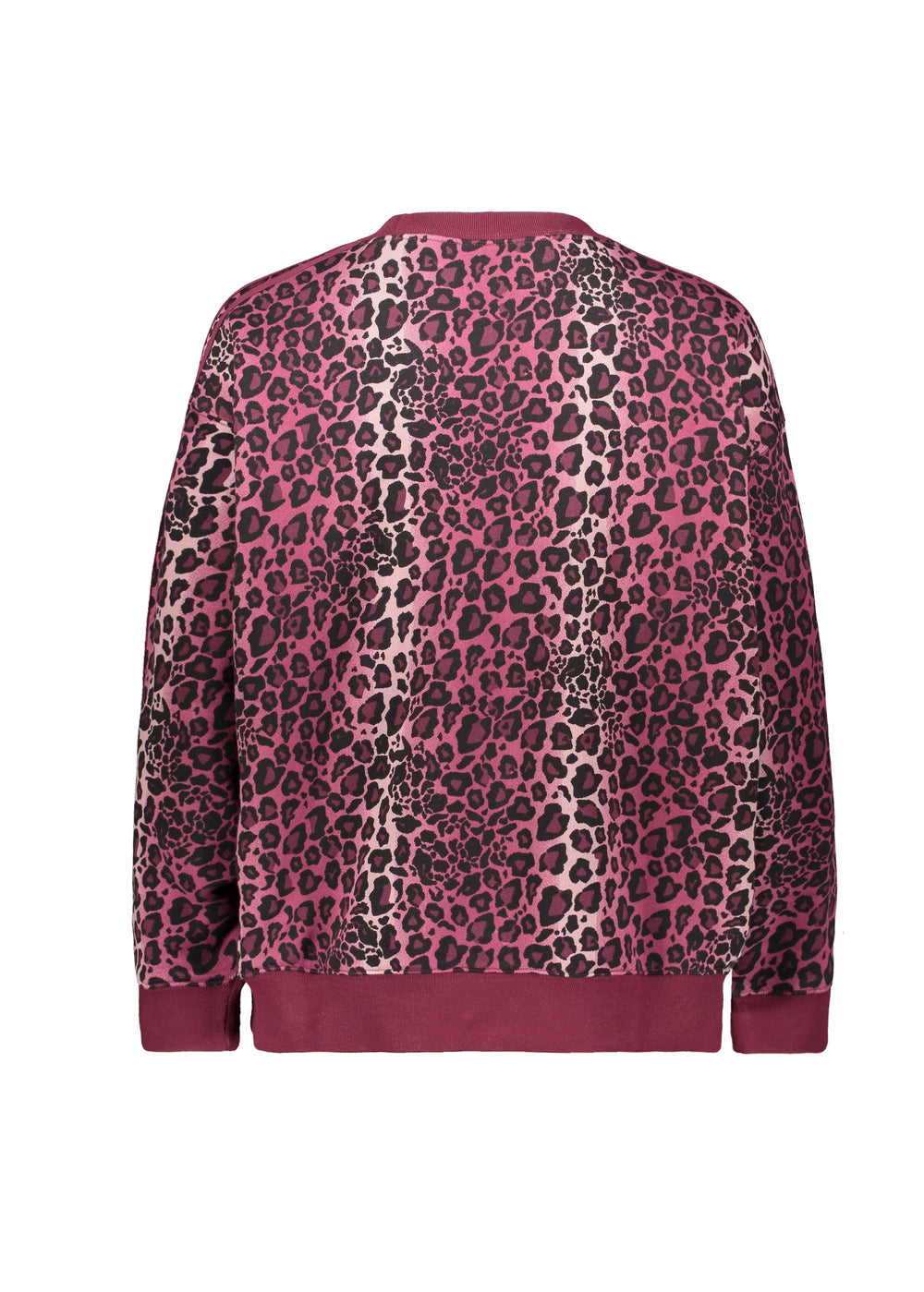 Adidas Leopard Print Crew Sweat - Maroon
